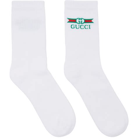 gucci white logo socks buy|white gucci tights.